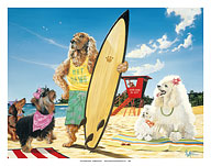 Hot Dawg - Surf Dogs - Fine Art Prints & Posters
