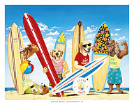 K-9 Surf Club - Surf Dogs - Fine Art Prints & Posters