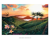 Enchanted Isle - Hawaiian Paradise Sunset View - Fine Art Prints & Posters