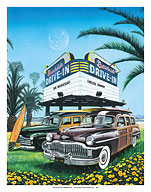 Double Feature - Beachside Drive-In Woodies - Fine Art Prints & Posters