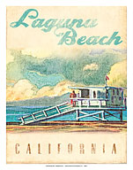 Laguna Beach, California - Lifeguard Tower - Fine Art Prints & Posters