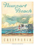 Newport Beach, California - Lifeguard Tower - Fine Art Prints & Posters