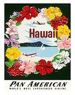Pan American, Hawaii - Lei and Diamond Head - Fine Art Prints & Posters