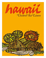 Hawaii Huts, United Airlines - Giclée Art Prints & Posters