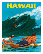 Big Wave Surfing at Waimea - Fine Art Prints & Posters