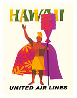 Hawaii United Airlines King Kamehameha - Giclée Art Prints & Posters