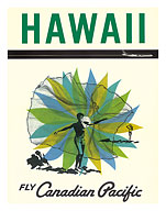 Fly Canadian Pacific Airlines Hawaii - Hawaiian Fisherman Casting Net - Fine Art Prints & Posters