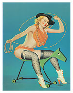 Roping The Horse - Flirt Magazine October 1952 - Fine Art Prints & Posters