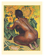 Women on her Knees with Sun Flowers (Mujer de rodillas con girasoles) - c. 1946 - Fine Art Prints & Posters