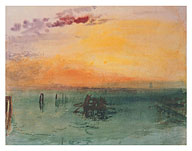 The Lagoon Near Venice At Sunset - c. 1840 - Fine Art Prints & Posters