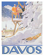Davos Switzerland - Winter Sports - c. 1918 - Fine Art Prints & Posters