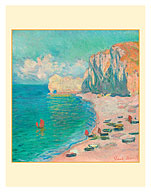 Étretat: The Beach and the Falaise d’Amont - Normandy Coast France - c. 1885 - Fine Art Prints & Posters