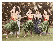 Hula Dancers, Hawaii, c. 1940's - Fine Art Prints & Posters