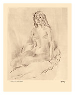 Study of Nude, Hawaii - Native Girl - from Etchings and Drawings of Hawaiians - c. 1940's - Giclée Art Prints & Posters
