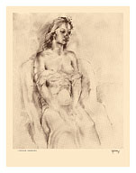 Chinese Hawaiian 1 - Nude Study - from Etchings and Drawings of Hawaiians - c. 1930's - Giclée Art Prints & Posters