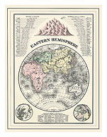 Map of the Eastern Hemisphere - Rivers of Europe, Asia and Africa - Giclée Art Prints & Posters