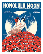 Honolulu Moon - Words and Music by Fred Lawrence - Music Sheet Cover - Fine Art Prints & Posters