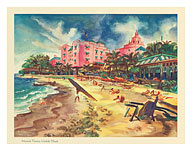 Hawaii's Famous Waikiki Beach - United Air Lines - Fine Art Prints & Posters