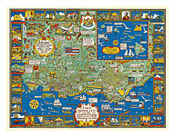 Honolulu and the Sandwich Islands - Hawaiian Islands - Vintage Honolulu Map - Giclée Art Prints & Posters