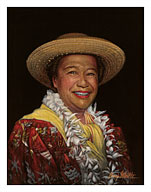 Portrait of Hilo Hattie - Native Hawaiian singer, hula dancer, actress and comedienne - Fine Art Prints & Posters
