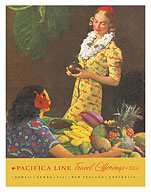 Matson Line Travel Offerings - Winter Season - Hawaii, Samoa, Fiji, Australia, New Zealand - c. 1938 - Giclée Art Prints & Posters