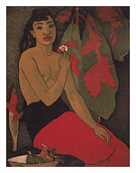 Hawaiiana - Topless Nude Hawaiian Woman - Fine Art Prints & Posters
