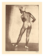 Nude Studies - Hawaiian Native Girl - from Etchings and Drawings of Hawaiians - c. 1940's - Giclée Art Prints & Posters