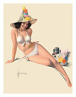 She's Tops! - Famous Pin-Up Model Jewel Flowers - Fine Art Prints & Posters