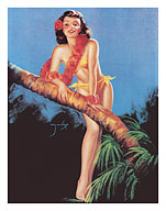 I Hope the Boys Don't Draw Straws Tonight - Tropical Bikini-Clad Girl - c. 1946 - Fine Art Prints & Posters