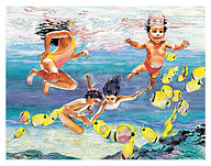 Swim Like a Fish (‘Aukai Kohu Like He I‘a) - Hawaiian Children - Fine Art Prints & Posters