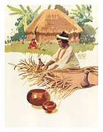 Hawaii Samoa Fiji Australia - Steamship SS Maui - Menu Cover - Fine Art Prints & Posters
