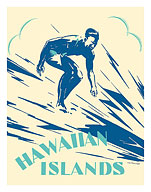 Hawaiian Islands - Surfing - c. 1930's - Giclée Art Prints & Posters
