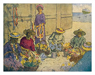 Lei Women on Honolulu's Waterfront - Lei Day Hawaii - c.1929 - Fine Art Prints & Posters