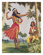 Christmas in Hawaii - Dinner Menu Cover - Fine Art Prints & Posters