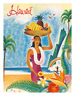 Hawaii - Hawaiian Visitors Travel Brochure - c. 1952 - Giclée Art Prints & Posters