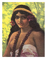 Pala, South Seas Topless Native Hawaiian Girl - Oceanic S.S. Co. Line to Hawaii, Samoa and Australia - Fine Art Prints & Posters