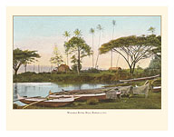 Waiakea River, Hilo - Territory of Hawaii - c. 1913 - Giclée Art Prints & Posters