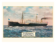 S.S. Wilhelmina - Weekly Sailings from San Francisco to Honolulu - Matson Navigation Co. - c. 1917 - Giclée Art Prints & Posters