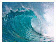 Blue Barrel - Hawaiian Breaking Wave - Hawaii - Fine Art Prints & Posters