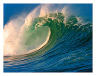 Morning Light Hawaii - Tube Barrel - Breaking Wave - Fine Art Prints & Posters