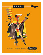 Hawaii - Qantas Airways - Royal Hawaiian Ali'i Chief - Giclée Art Prints & Posters