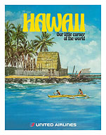 Hawaii - United Airlines - City of Refuge, Honaunau Bay, Big Island - c. 1970's - Fine Art Prints & Posters