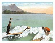 Surfboard Riding, Honolulu, Hawaii - Fine Art Prints & Posters