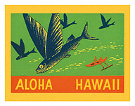 Flying Fish, Aloha Hawaii - Giclée Art Prints & Posters