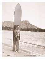 Duke Kahanamoku with Surfboard, Hawaii - Fine Art Prints & Posters