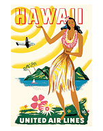 United Air Lines: Hawaii - Only Hours Away - Fine Art Prints & Posters