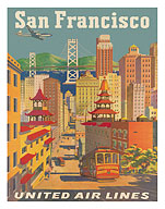United Airlines San Francisco City View - Fine Art Prints & Posters