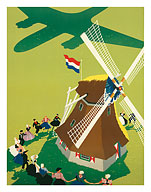 KLM Royal Dutch Airlines: Holland Windmill - Fine Art Prints & Posters