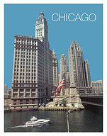 Chicago, Illinois - The Wrigley Building and Tribune Tower - Giclée Art Prints & Posters