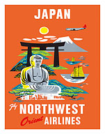 Fly Northwest Orient Airlines:  Japan - Fine Art Prints & Posters
